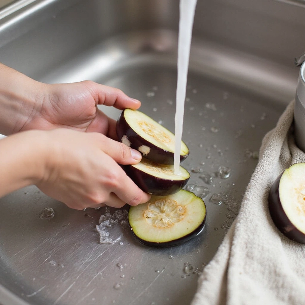 Air Fryer Chinese Eggplant Recipes Quick and Easy - Step 2: Rinse and Dry the Eggplant
