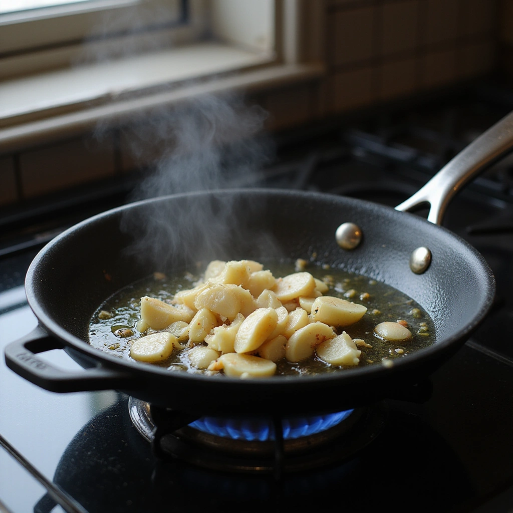 Air Fryer Chinese Eggplant Recipes Quick and Easy - Step 7: Sauté Garlic and Ginger