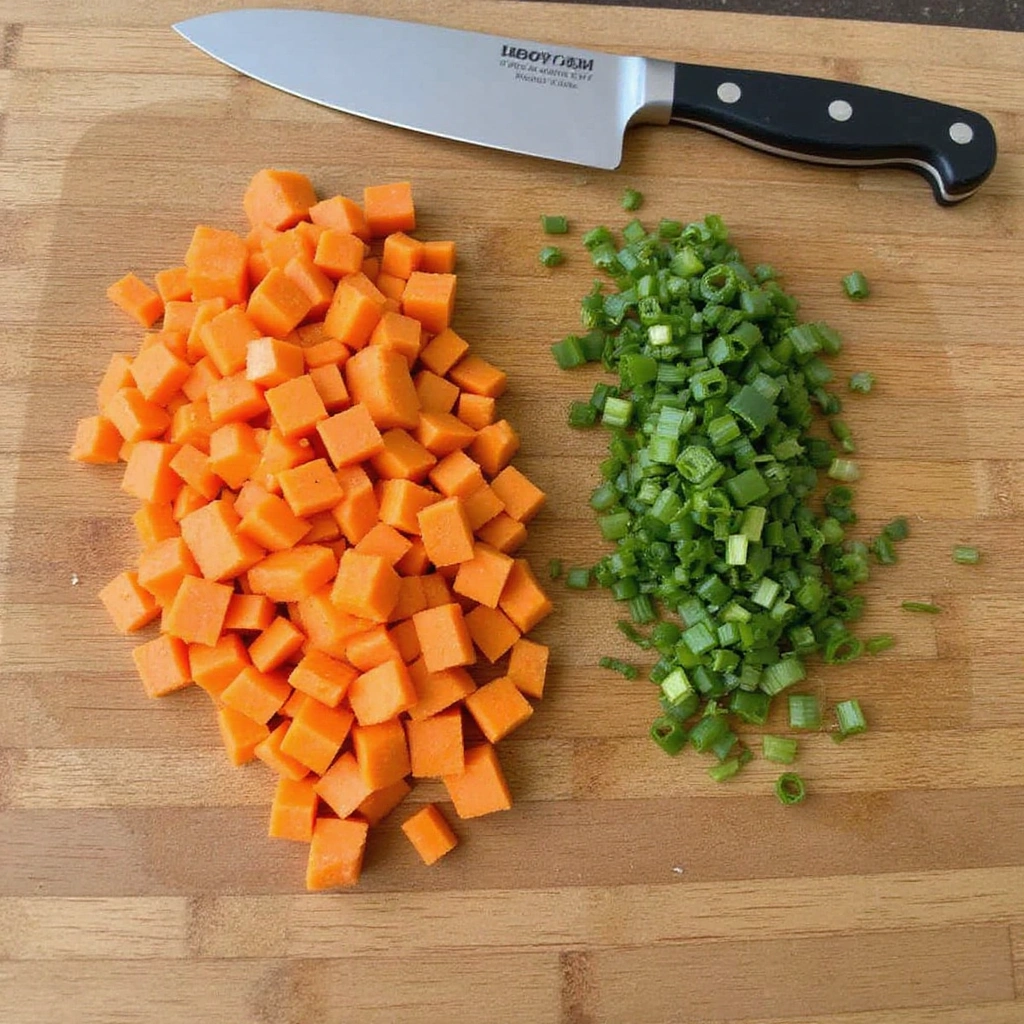 Chinese Chicken and Corn Soup Recipe Creamy and Comforting 3 Chinese Chicken and Corn Soup Recipe Creamy and Comforting - Step 3: Chop Vegetables