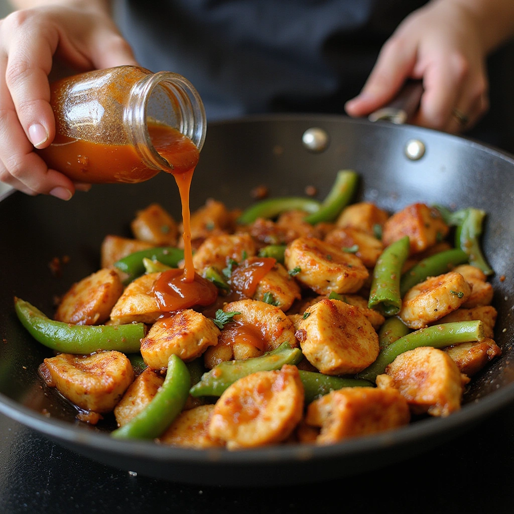 Chinese Chicken and Eggplant Recipe Simple and Tasty 7 Chinese Chicken and Eggplant Recipe Simple and Tasty - Step 7: Add the Sauce