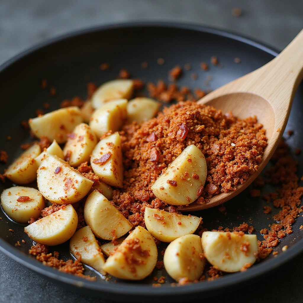 Chinese Chili Garlic Sauce Recipe Homemade and Spicy 3 Chinese Chili Garlic Sauce Recipe Homemade and Spicy - Step 3: Add Garlic