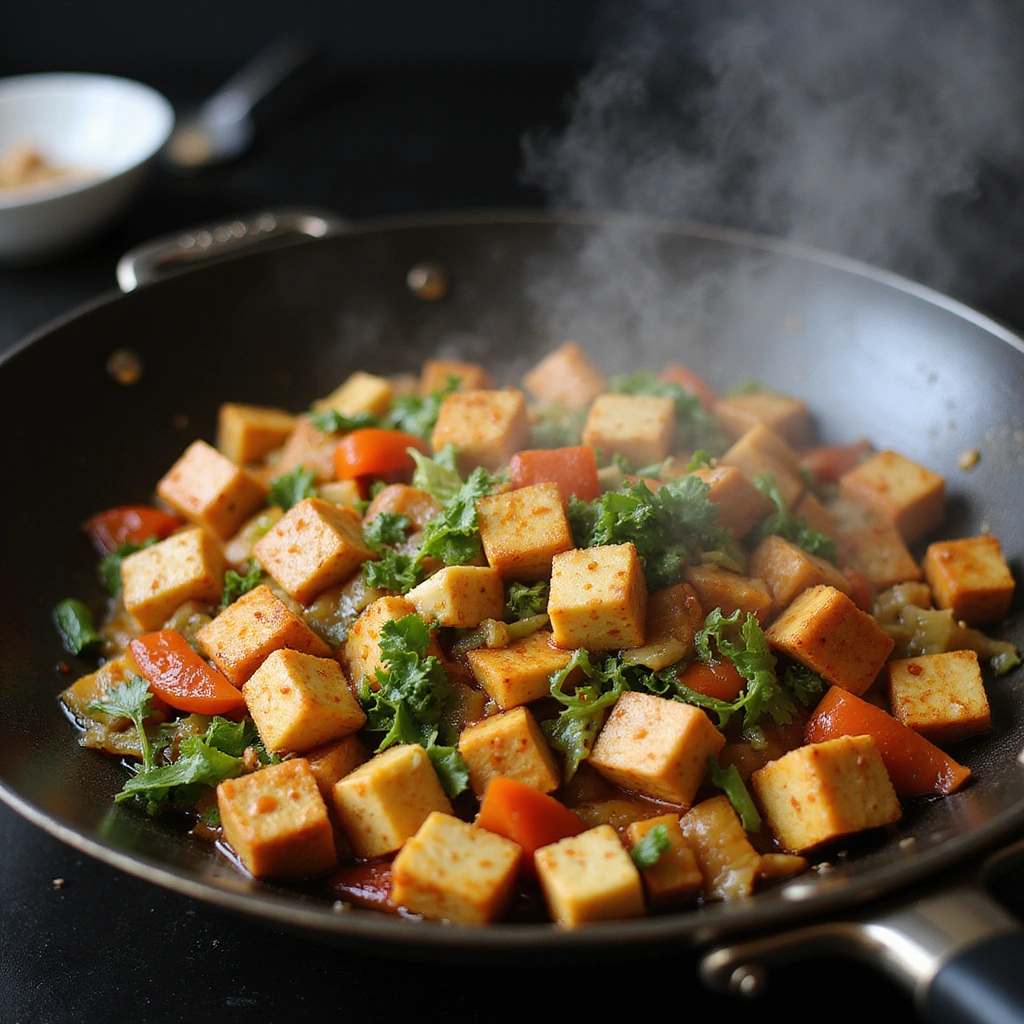 Chinese Eggplant and Tofu Stir Fry Recipe Healthy and Easy - Step 7: Combine Tofu and Sauce