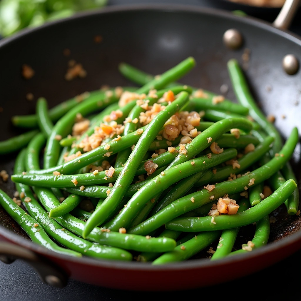 Chinese Green Bean Recipe Asian Style Crispy and Savory 5 Chinese Green Bean Recipe Asian Style Crispy and Savory - Step 5: Add the Green Beans