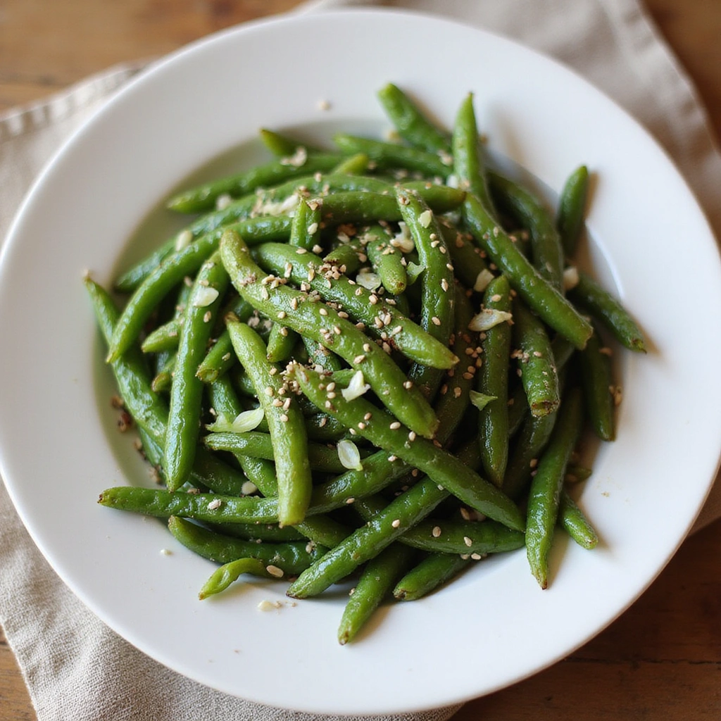 Chinese Green Bean Recipe Asian Style Crispy and Savory 8 Chinese Green Bean Recipe Asian Style Crispy and Savory - Step 8: Serve and Garnish