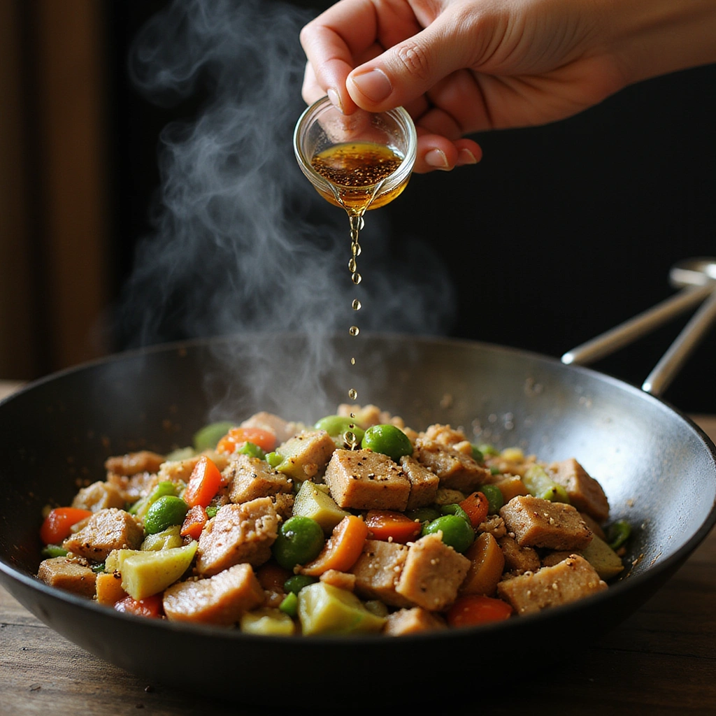 Chinese Pork Stir Fry Recipe Quick Flavor Packed Meal - Step 7: Finish with Sesame Oil