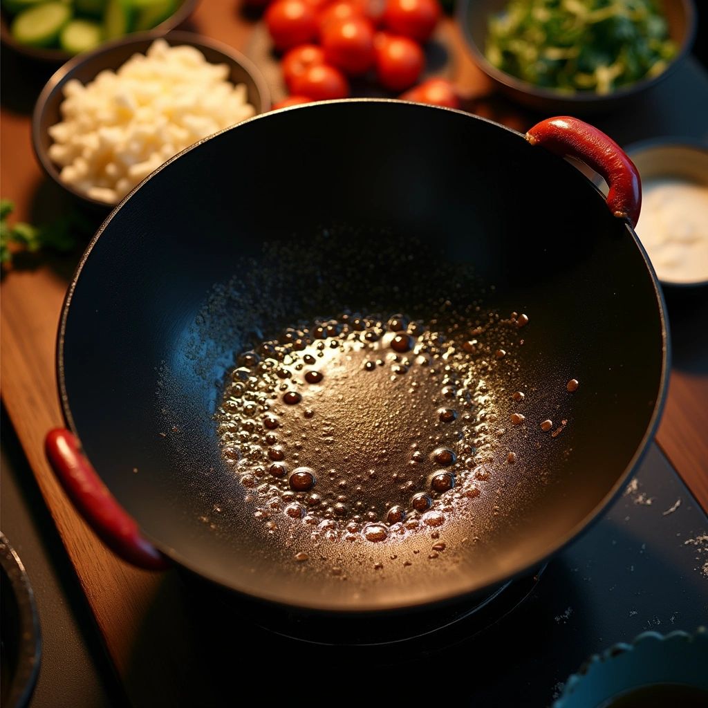 Chinese Pork and Cabbage Recipes Easy Weeknight Dinner 3 Chinese Pork and Cabbage Recipes Easy Weeknight Dinner - Step 3: Heat the Wok