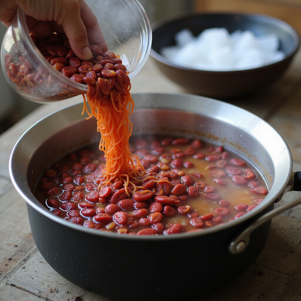 Chinese Red Noodle Beans Recipes Unique and Tasty - Step 2: Blanch the Noodle Beans