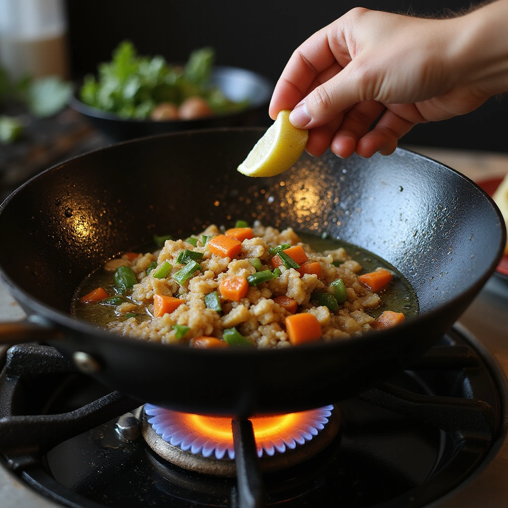 Chinese Red Noodle Beans Recipes Unique and Tasty - Step 5: Heat the Wok