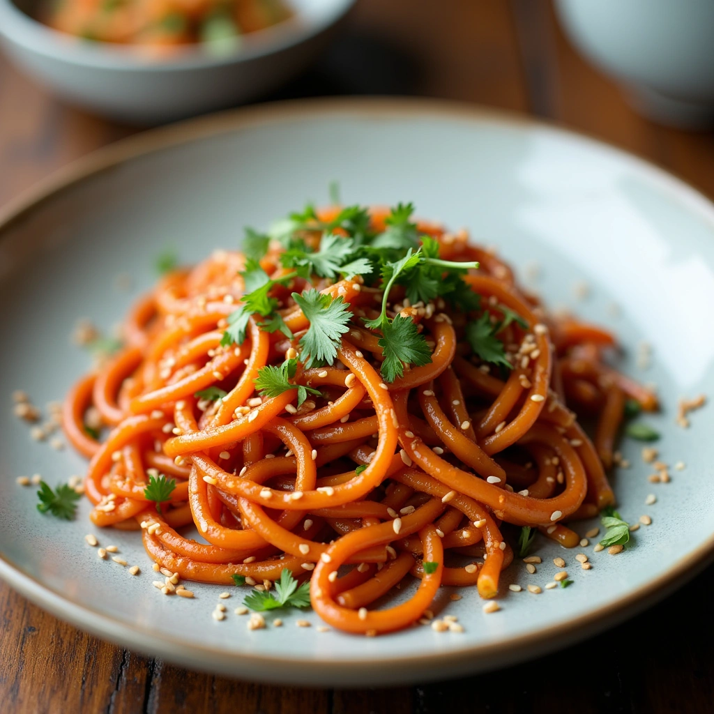 Chinese Red Noodle Beans Recipes Unique and Tasty - Step 8: Serve and Garnish