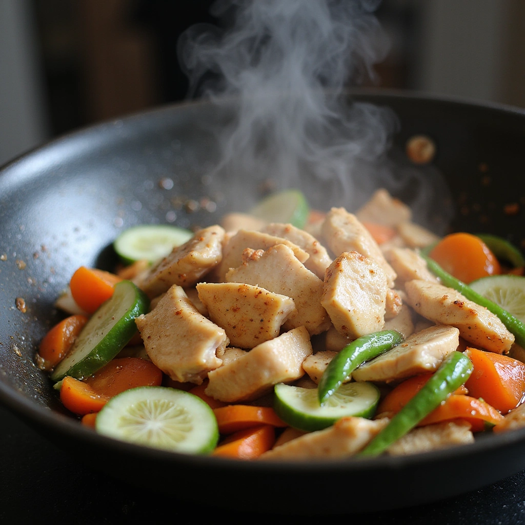 Chinese Rice Noodle Stir Fry Recipe Easy Weeknight Meal - Step 3: Cook the Protein