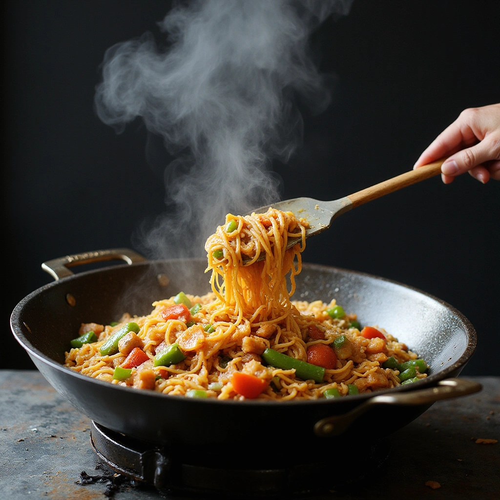 Chinese Rice Noodle Stir Fry Recipe Easy Weeknight Meal - Step 5: Combine Noodles and Sauce