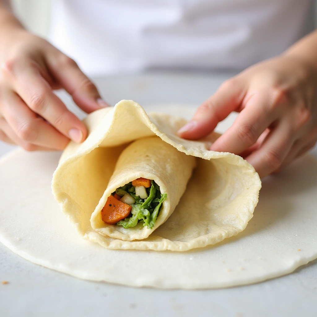 Chinese Shrimp Egg Roll Recipe Homemade and Crispy 3 Chinese Shrimp Egg Roll Recipe Homemade and Crispy - Step 3: Roll the Egg Rolls