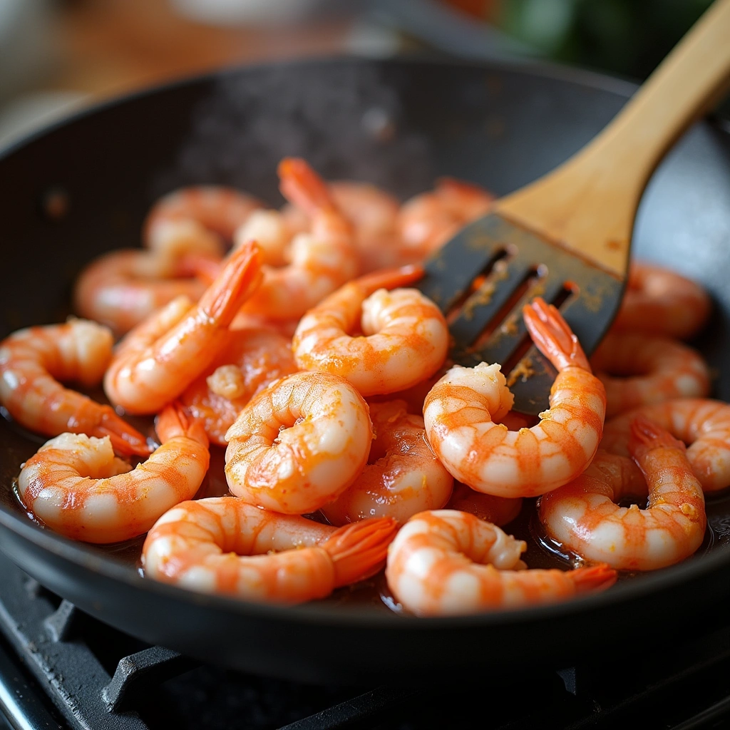 Chinese Shrimp and Broccoli Recipe Light Healthy and Delicious - Step 6: Cook the Shrimp
