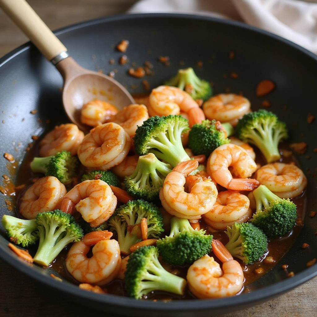 Chinese Shrimp and Broccoli Recipe Light Healthy and Delicious - Step 7: Add Broccoli and Sauce