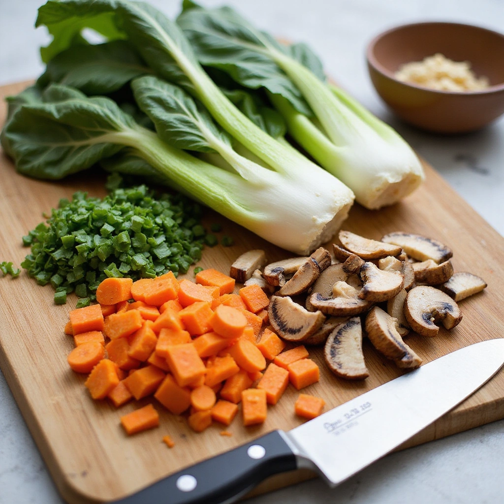 Easy Chinese Noodle Soup Recipe Warm and Comforting 3 Easy Chinese Noodle Soup Recipe Warm and Comforting - Step 3: Prepare Vegetables