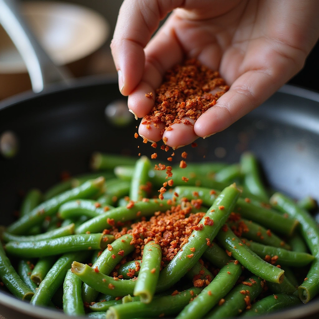 Long Green Beans Chinese Style Recipe Crispy and Savory - Step 7: Final Seasoning