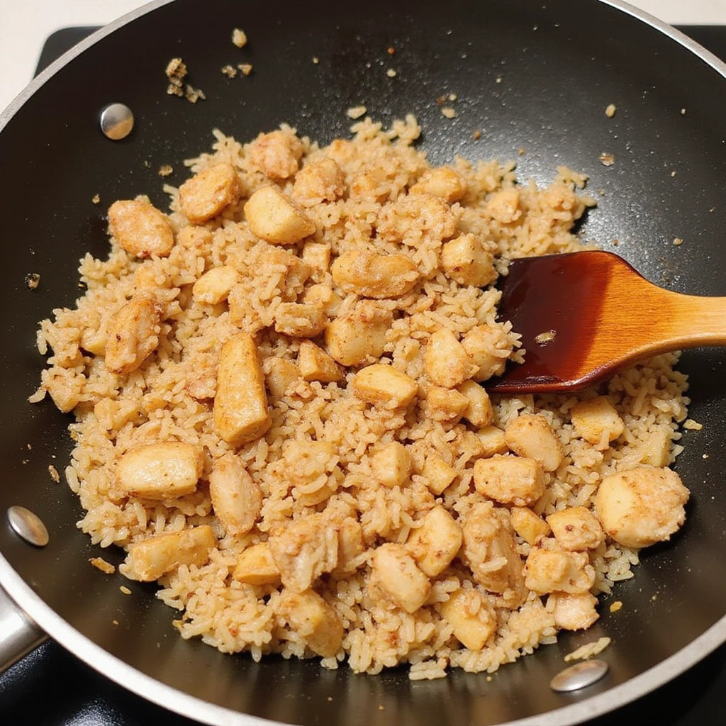 Quick Chicken Fried Rice Chinese Recipe Ready in Minutes - Step 7: Season the Rice