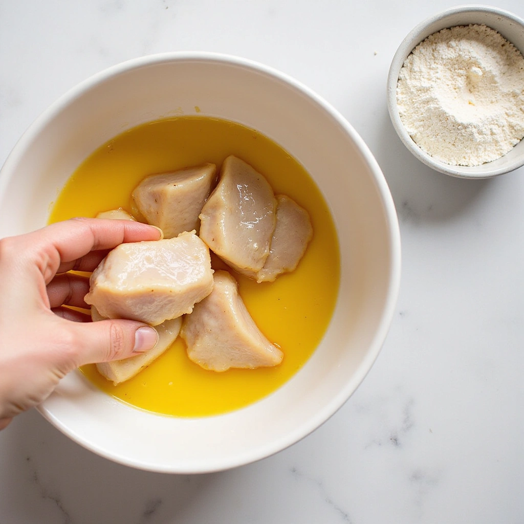 Sweet and Sour Chicken Chinese Recipe Quick and Delicious 2 Sweet and Sour Chicken Chinese Recipe Quick and Delicious - Step 2: Coat the Chicken