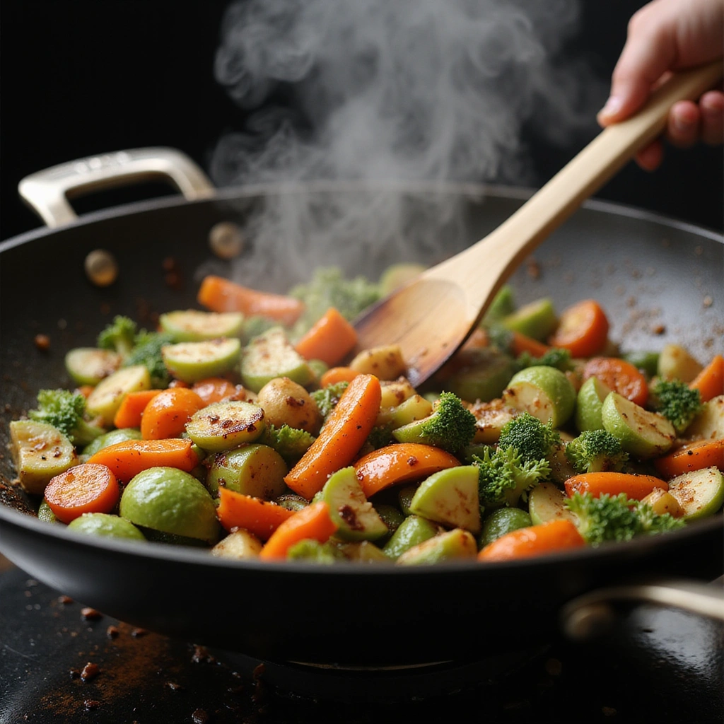 Vegan Chinese New Year Recipes Colorful Festive and Delicious - Step 3: Stir-fry Vegetables