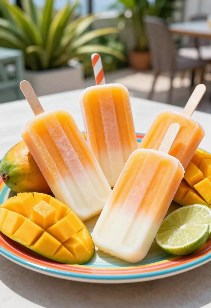 10 Easy Mango Dessert Recipes for Quick Tropical Sweet Treats - 4. Mango Coconut Popsicles 1