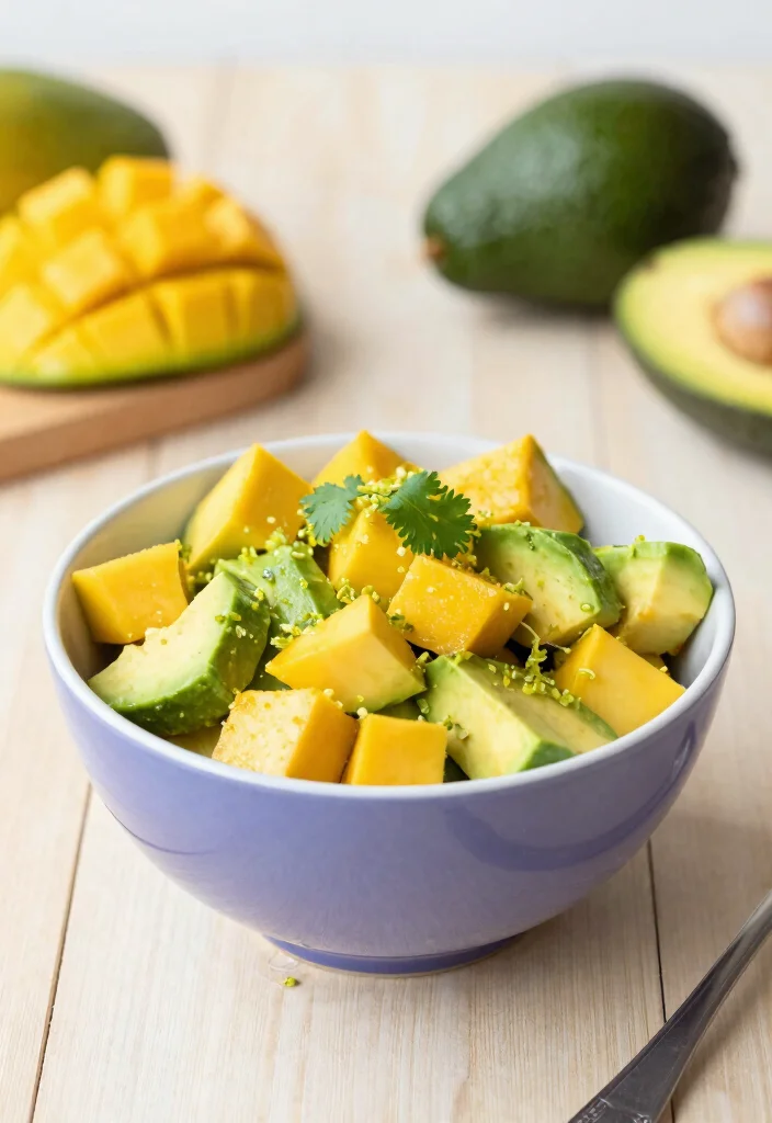 10 Easy Mango Dessert Recipes for Quick Tropical Sweet Treats - 8. Mango Avocado Salad 1