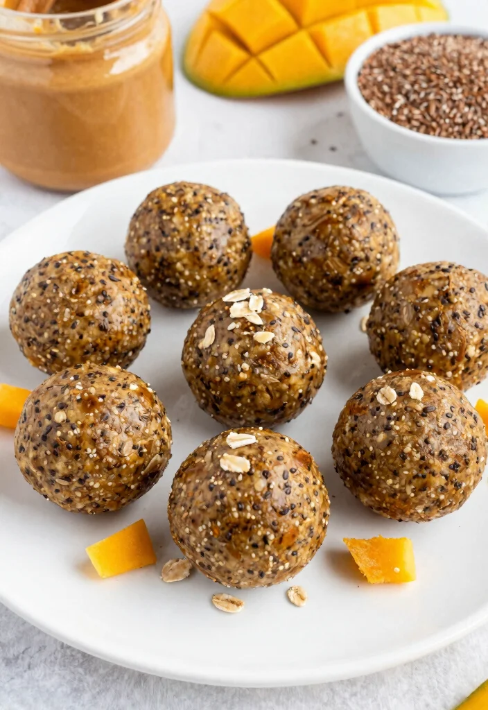 10 Easy Mango Dessert Recipes for Quick Tropical Sweet Treats - 9. Mango Flaxseed Energy Balls 1