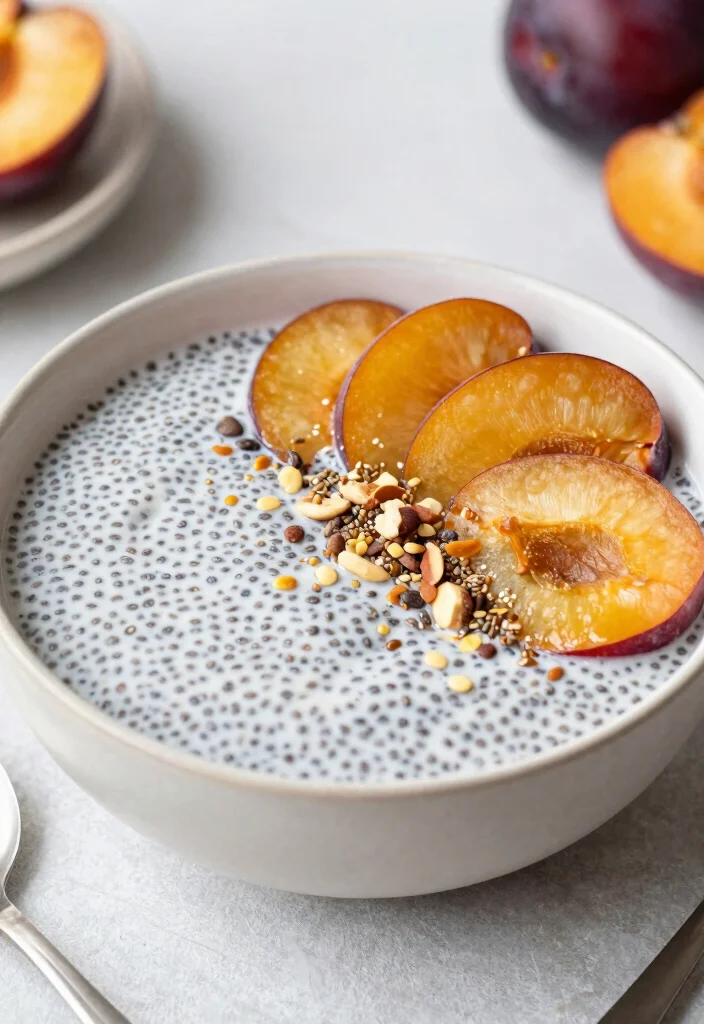 10 Healthy Plum Recipes for Light Seasonal Eating 12 10 Healthy Plum Recipes for Light Seasonal Eating - 2. Plum Chia Seed Pudding 1