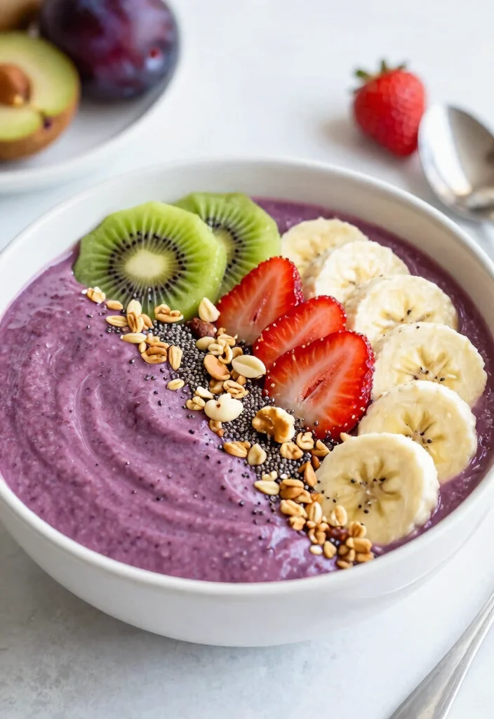 10 Healthy Plum Recipes for Light Seasonal Eating 67 10 Healthy Plum Recipes for Light Seasonal Eating - 7. Plum Smoothie Bowl 1