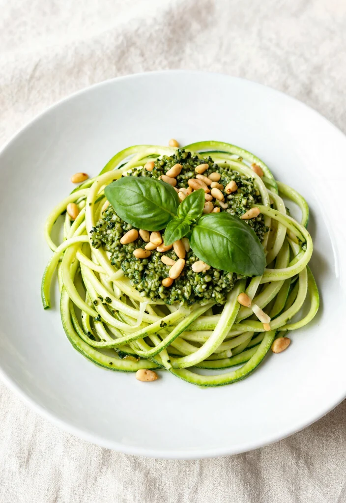 10 Healthy Recipe Videos for Easy Step by Step Cooking - 6. Zucchini Noodles with Pesto 1