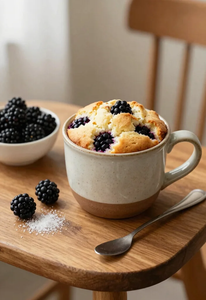 10 Keto Blackberry Recipes for Sweet Low Carb Treats - 8. Blackberry Mug Cake 1