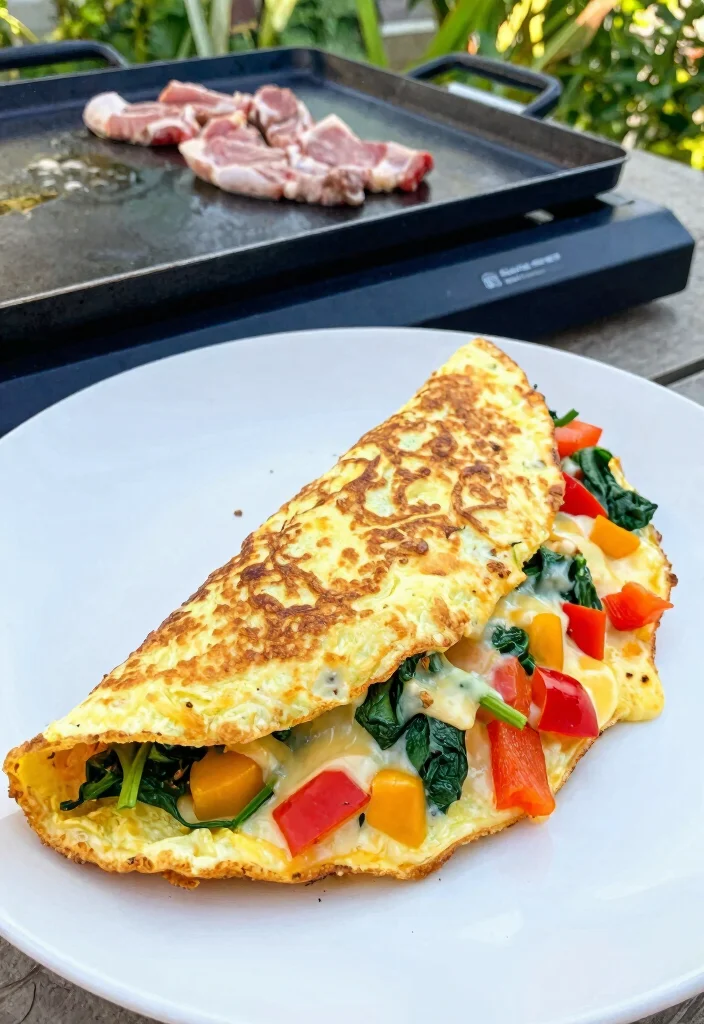 10 Keto Blackstone Recipes for Fast Outdoor Cooking 12 10 Keto Blackstone Recipes for Fast Outdoor Cooking - 2. Cheesy Keto Omelette 1
