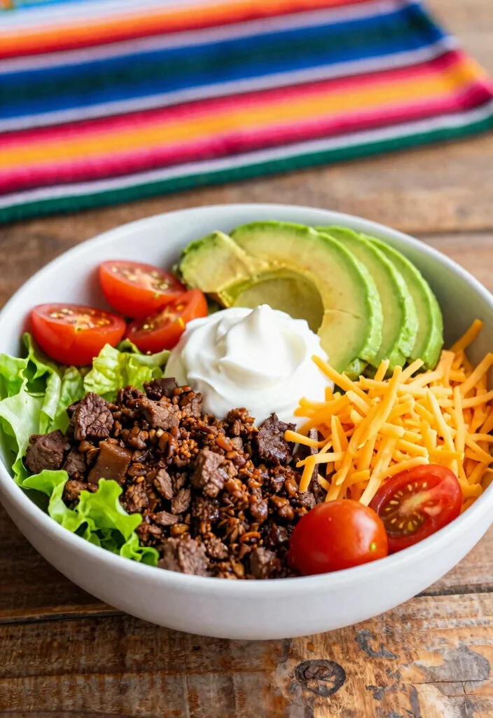 10 Keto Bowl Recipes for Quick Low Carb Meals - 2. Spicy Beef Taco Bowl 1