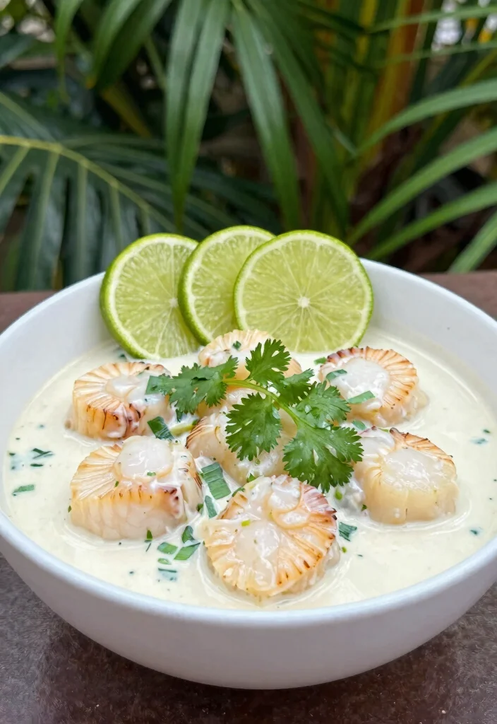 10 Keto Scallop Recipes for Elegant Low Carb Dinners - 4. Creamy Coconut Scallops 1