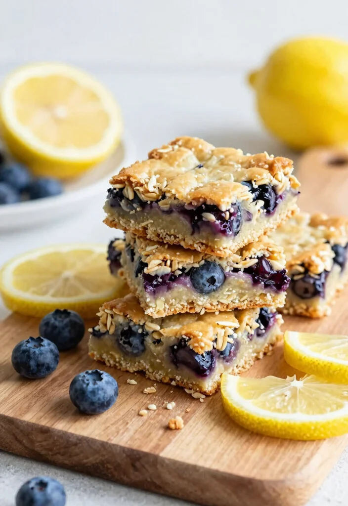 10 Lemon Blueberry Dessert Recipes with Bright Fresh Flavor - 4. Lemon Blueberry Oat Bars 1
