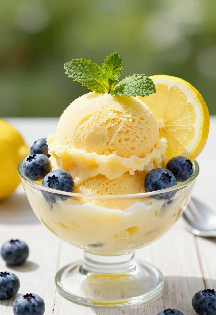 10 Lemon Blueberry Dessert Recipes with Bright Fresh Flavor - 7. Lemon Blueberry Sorbet 1