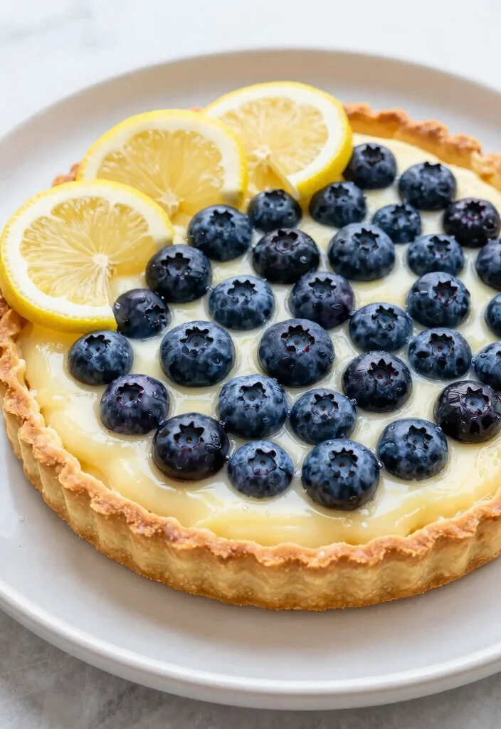 10 Lemon Blueberry Dessert Recipes with Bright Fresh Flavor - 9. No-Bake Lemon Blueberry Tart 1