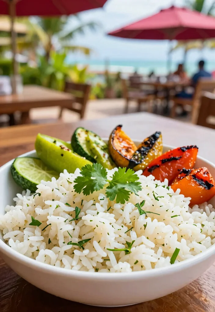 12 Fresh Dinner Recipes with Light Seasonal Ingredients 122 12 Fresh Dinner Recipes with Light Seasonal Ingredients - 12. Herb-Infused Coconut Rice with Grilled Veggies 1