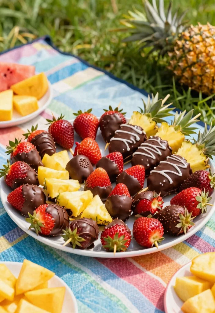 12 Fruity Dessert Recipes for Fresh Naturally Sweet Treats - 11. Chocolate-Dipped Fruit Skewers 1