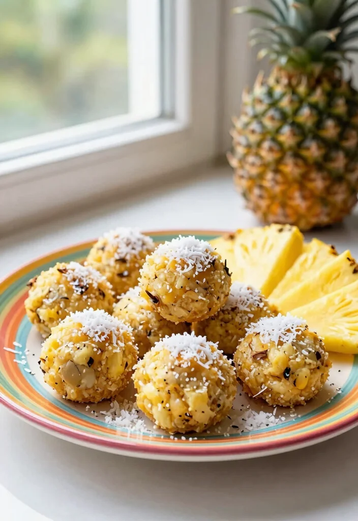 12 Fruity Dessert Recipes for Fresh Naturally Sweet Treats - 7. Pineapple Coconut Energy Bites 1