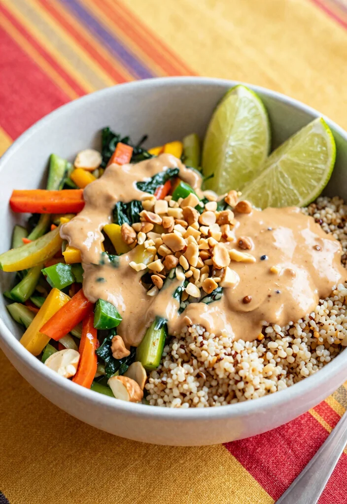 12 Healthy Lunch Recipes for Simple Balanced Eating - 12. Thai Peanut Quinoa Bowl 1