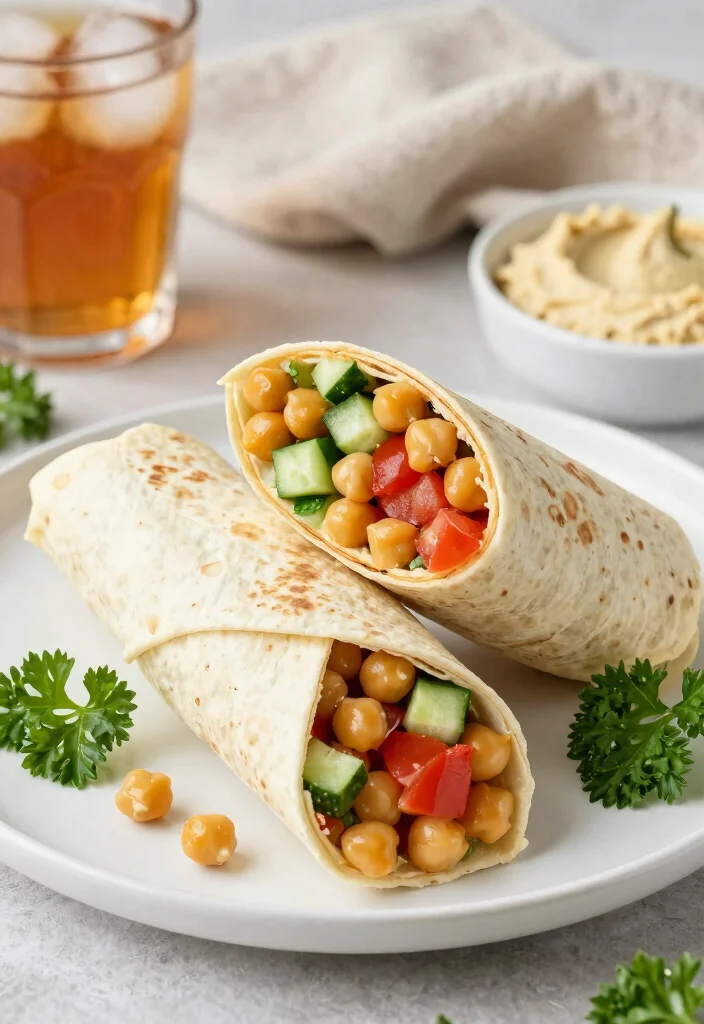 12 Healthy Lunch Recipes for Simple Balanced Eating - 2. Mediterranean Chickpea Wrap 1