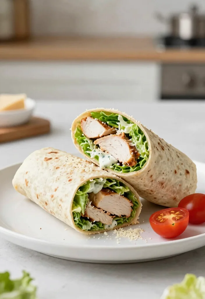 12 Healthy Lunch Recipes for Simple Balanced Eating - 4. Chicken Caesar Salad Wrap 1
