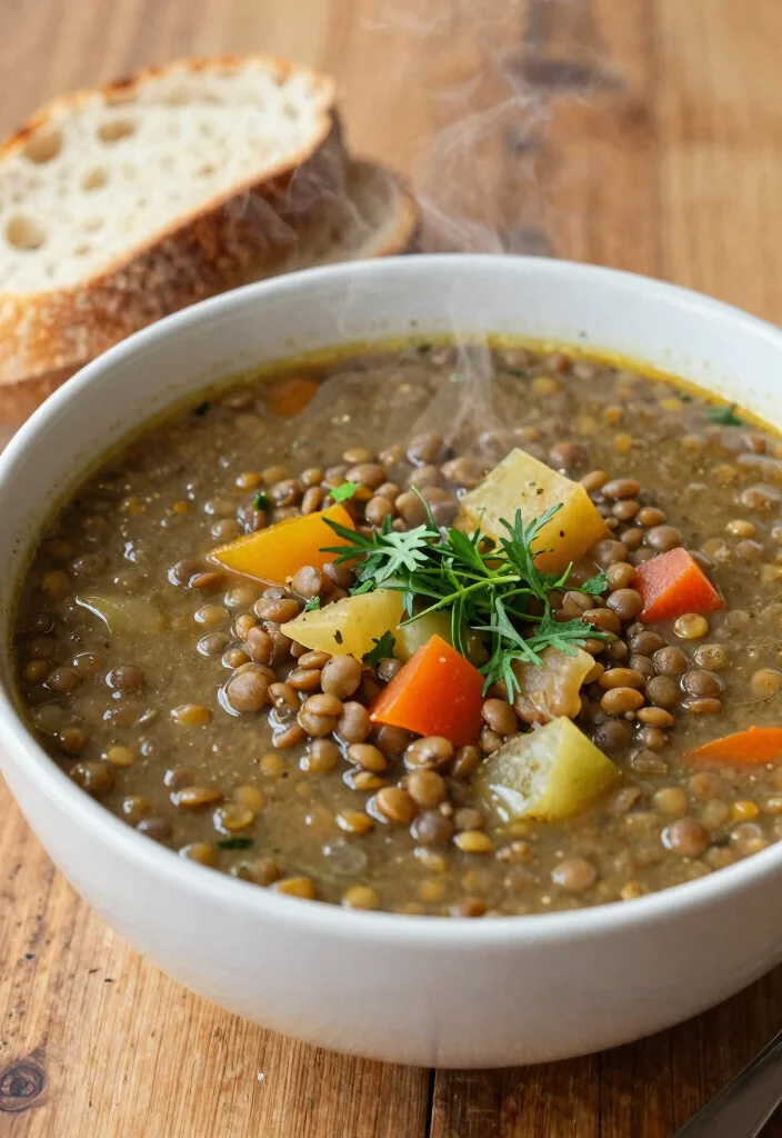 12 Healthy Lunch Recipes for Simple Balanced Eating - 8. Lentil & Vegetable Soup 1