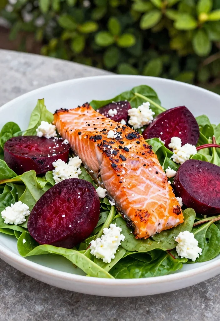 12 Healthy Pescatarian Recipes for Light Protein Rich Meals 122 12 Healthy Pescatarian Recipes for Light Protein Rich Meals - 12. Roasted Beet and Salmon Salad 1