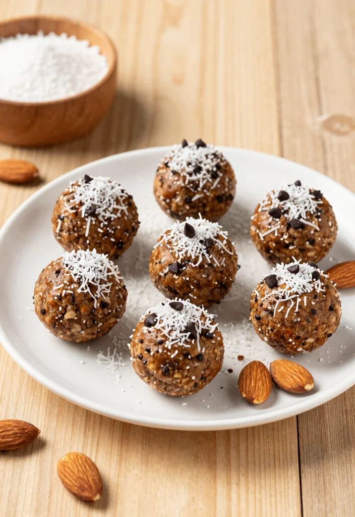 12 Healthy Protein Ball Recipes for Quick Energy Snacks - 2. Almond Joy Protein Balls 1