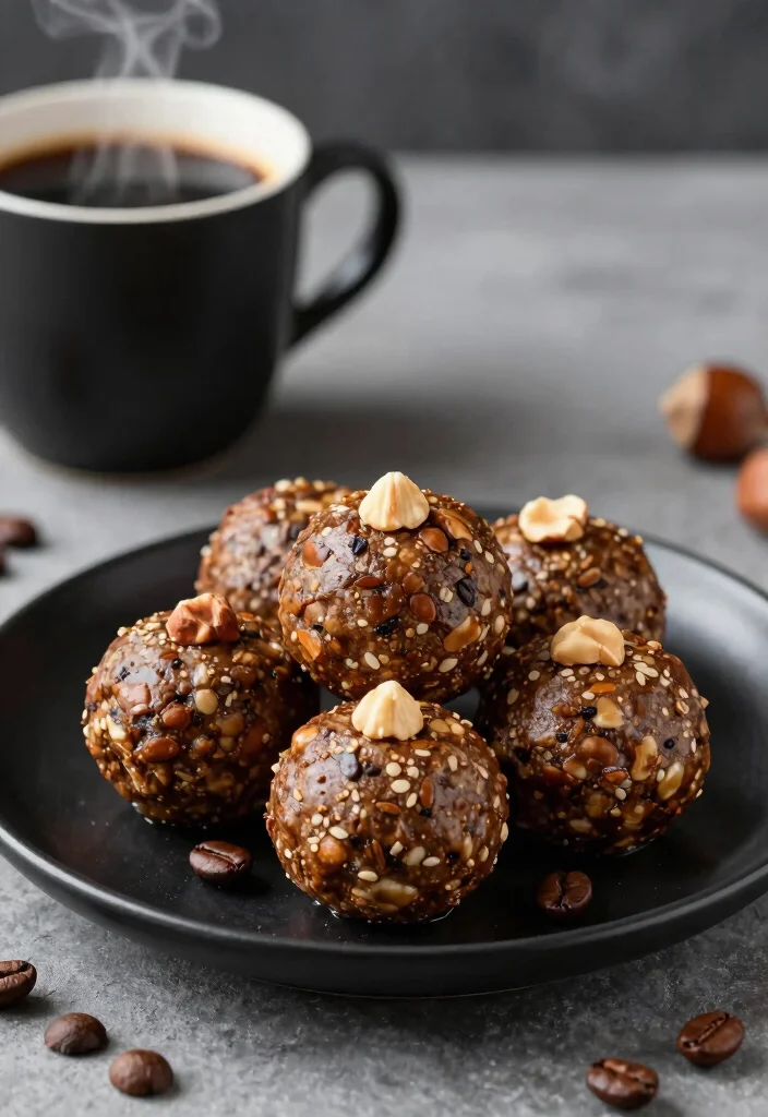 12 Healthy Protein Ball Recipes for Quick Energy Snacks - 7. Coffee Hazelnut Energy Balls 1