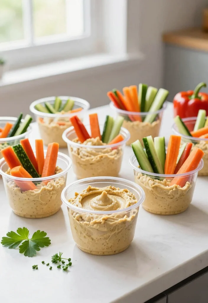 12 Healthy Snack Recipes for Easy Everyday Fuel 56 12 Healthy Snack Recipes for Easy Everyday Fuel - 6. Veggie and Hummus Cups 1