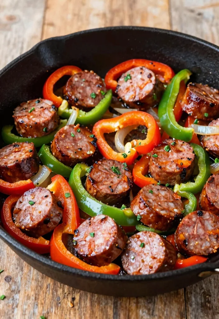 12 Keto Clean Eating Recipes for Simple Low Carb Meals - 9. Sausage and Peppers Skillet 1