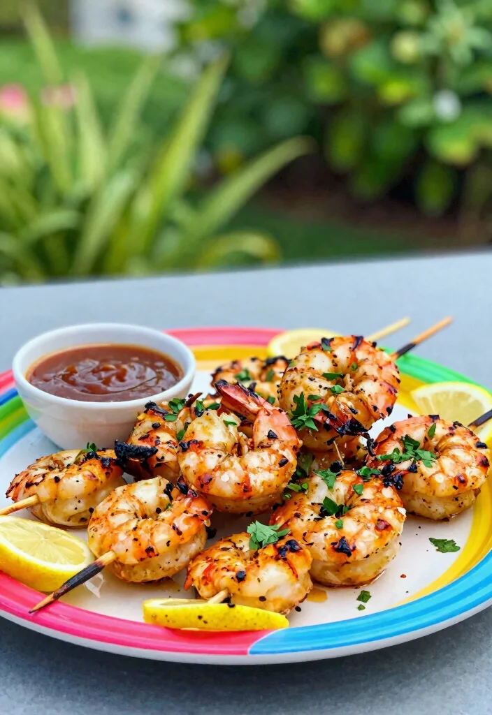 12 Lemon Dinner Recipes with Bright Fresh Flavor - 10. Lemon Barbecue Shrimp Skewers 1