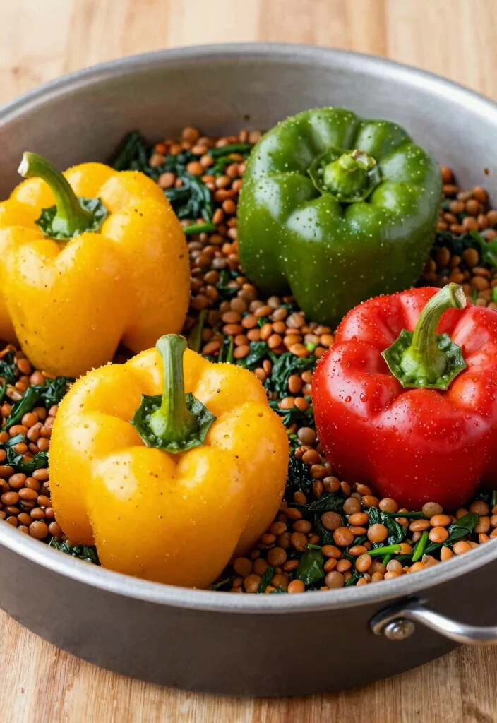12 Plant Based Dinner Recipes for Clean Comfort Meals 56 12 Plant Based Dinner Recipes for Clean Comfort Meals - 6. Lentil and Spinach Stuffed Peppers 1